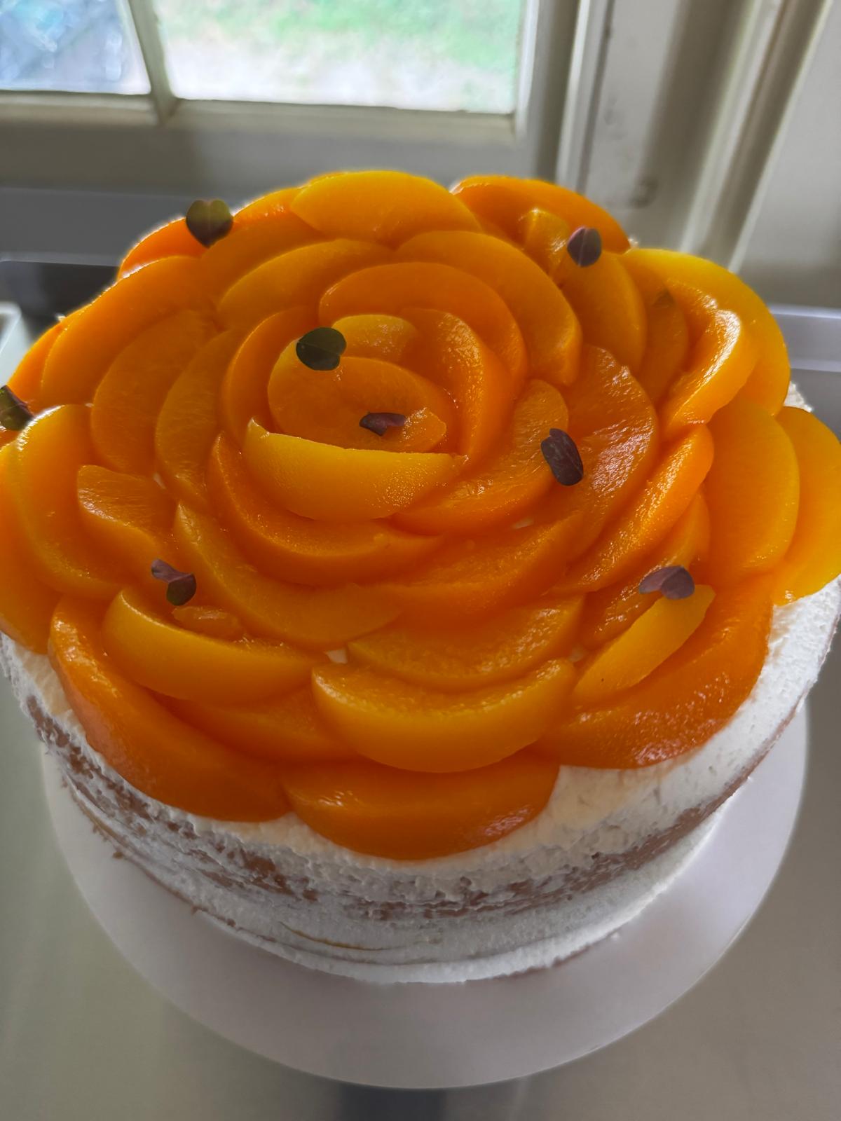 Peach Blossom Naked Cake